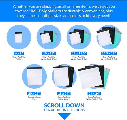 ريلي. (110 قطعة) بريد بولي 24 × 24 بوصة، أسود | أكياس شحن كبيرة جدًا للشركات الصغيرة | أكياس بولي للشحن/حقيبة تغليف للملابس | مظاريف بريدية بلاستيكية غير مبطنة، ختم ذاتي in Kuwait