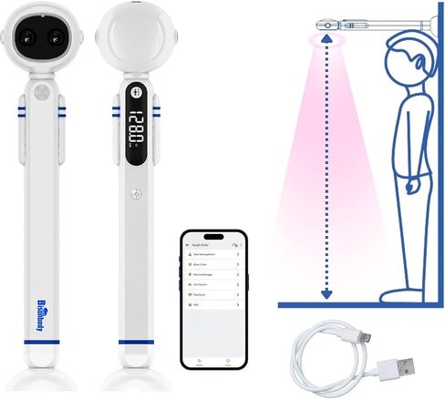 Fitdays Smart Digital Height Measuring Device for Kids – Wireless Height Tracker with Dual Ultrasonic Measurement Technology – Accurate Smart Height Measurement Scale – Quirky Astronaut Design in Saudi Arabia