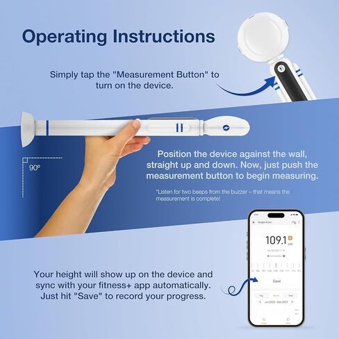 Fitdays Smart Digital Height Measuring Device for Kids – Wireless Height Tracker with Dual Ultrasonic Measurement Technology – Accurate Smart Height Measurement Scale – Quirky Astronaut Design in Saudi Arabia