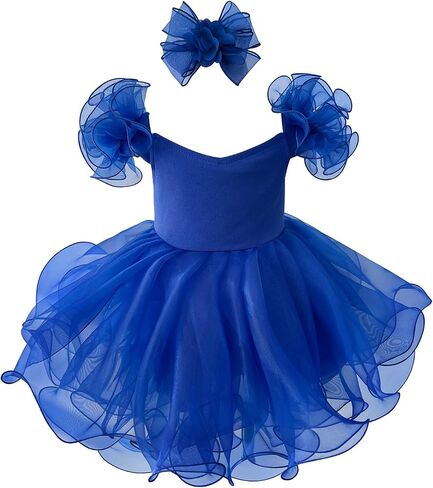 Jenniferwu EB053C Infant Toddler Baby Newborn Little Girl's Pageant Party Birthday Dress Fuchsia Size 0-3M in Saudi Arabia