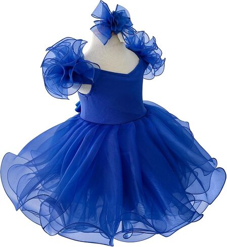 Jenniferwu EB053C Infant Toddler Baby Newborn Little Girl's Pageant Party Birthday Dress Fuchsia Size 0-3M in Saudi Arabia