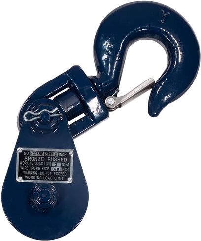 Mytee Products Snatch Block with Hook WLL 8 Ton 8" Sheave 3/4 Inch Wire Rope Wrecker Roll Back Recovery in Kuwait