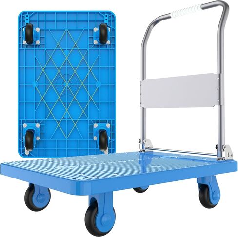 Foldable Platform Truck Dolly 28.7x18.5x33.4 inches Moving Platform Hand Truck,400lbs Capacity Moving Flatbed Cart Push Cart Platform Dolly Cart for Warehouse,Groceries in Saudi Arabia