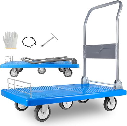 Foldable Platform Truck Dolly 28.7x18.5x33.4 inches Moving Platform Hand Truck,400lbs Capacity Moving Flatbed Cart Push Cart Platform Dolly Cart for Warehouse,Groceries in Saudi Arabia