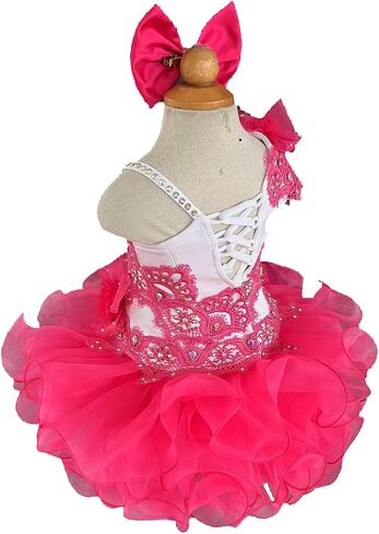 Jenniferwu G095PINK Infant Toddler Baby Newborn Little Girl's Pageant Party Birthday Dress 0-3Months Lightpink in Saudi Arabia