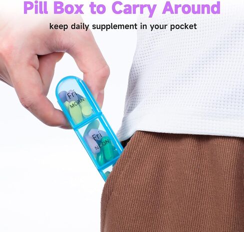 Pill Organizer 3X a Day, Weekly Pill Organizer 3 Times a Day, Pill Box 7 Day, Pill Cases Organizers 7 Day, Daily Pill Organizer Travel, Daviky Medicine Pill Organizer to Hold Vitamins and Medication in Kuwait