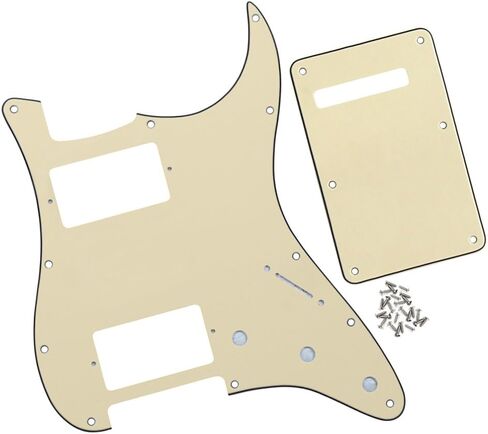 FLEOR 4Ply White Pearl HH Pickguard 11 Holes ST Guitar Pick Guard Backplate Screws Set in Kuwait