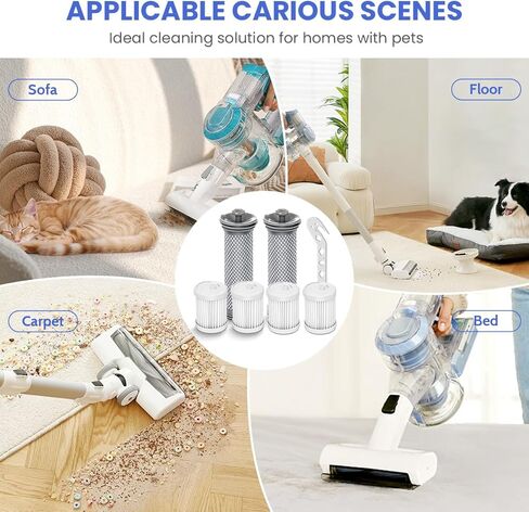 بديل فلتر A10 لـ Tineco A10/A11 Hero وA10/A11 Master وPURE ONE S11 وS12 Pro EX وS15 Series وPWRHERO11 Snap Cordless Stick Vacuum Cleaner، 2 حزمة مرشحات مسبقة و4 مرشحات HEPA in Saudi Arabia