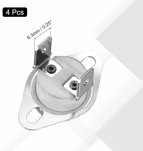 uxcell KSD301 Thermostat 210°C/410°F 16A Normally Open N.O Adjust Snap Disc Temperature Switch for Microwaves,Oven,Coffee Maker 4 Pcs,Ceramic Material in Kuwait