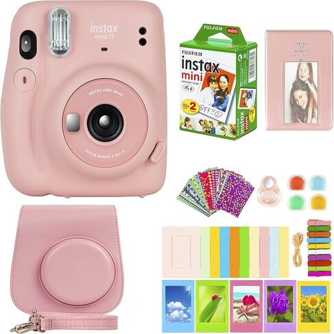Fujifilm Instax Mini 11 Camera with Fujifilm Instant Mini Film (20 Sheets) Bundle with Deals Number One Accessories Including Carrying Case, Color Filters, Photo Album, Stickers + More (Sky Blue) in Saudi Arabia