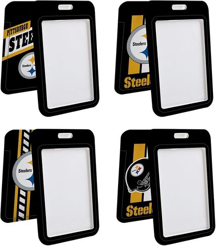 4 Pack Football ID Badge Holder Vertical Plastic Card Case for Office School, Card Protector Waterproof for Philadelphia Men Women ID Credit Cards in Saudi Arabia