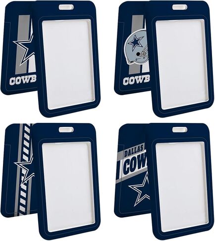 4 Pack Football ID Badge Holder Vertical Plastic Card Case for Office School, Card Protector Waterproof for Philadelphia Men Women ID Credit Cards in Saudi Arabia