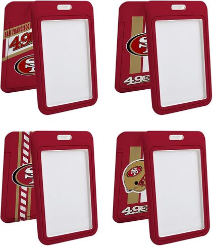 4 Pack Football ID Badge Holder Vertical Plastic Card Case for Office School, Card Protector Waterproof for Philadelphia Men Women ID Credit Cards in Saudi Arabia