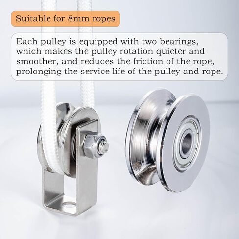 عجلة بكرة كابل 40 مم، تحمل من الداخل، بكرة حبل لنظام البكرة، معدات الصالة الرياضية، حبل الغسيل والمشروعات اليدوية، عبوة من قطعتين in Kuwait