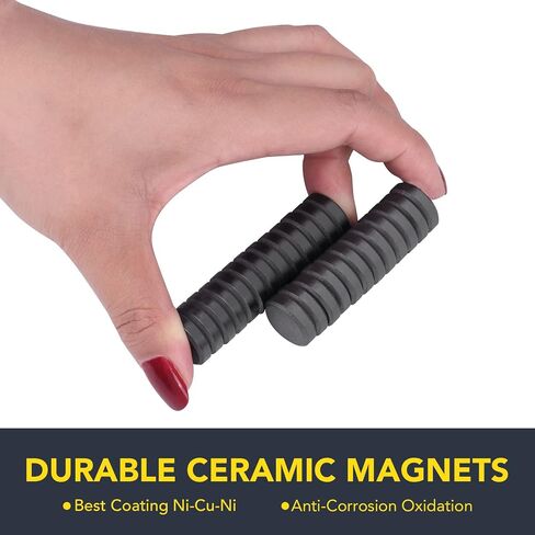 Magnets for Crafts with Adhesive Backing, TRYMAG Small Ceramic Crafts Magnets Round Disc Magnets, Tiny Flat Circle Ferrite Industrial Magnets for Crafts, Science, Hobbies, Project - 0.7Inch, 20PCS in Kuwait
