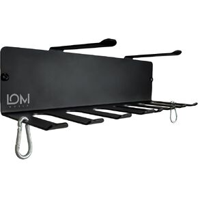 Lomi World's Carbon steel Wall Mounted Gym Storage Rack - Our Multipurpose Gym Equipment Rack is a perfect Organizer for your Exercise Room/Garage - Weight Rack to store Home Gym Accessories and Cable Organization