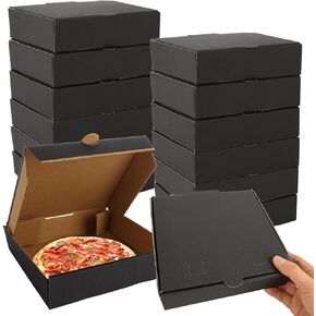 QTLCOHD 40 Pack Pizza Boxes - 6.3 x 6.3 x 1.7 Inches Black Mini Pizza Boxes, Small Cardborad Gift Packaging Boxes for Personal Pizza Cake Cookies Food