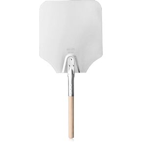 New Star Foodservice 50158 Aluminum Pizza Peel, Wooden Handle, 12 x 14 inch Blade, 26 inch overall