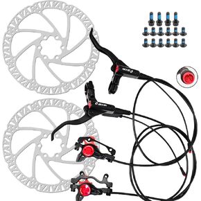 Zoom eBike Hydraulic Brake Upgrade Kit – 2/3 PIN Male Waterproof Power-Off Sensor Connector, Pre-Bled Brake Levers & Calipers with 160mm Rotors
