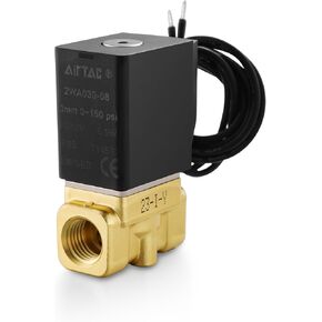 Brass Electric Solenoid Valve AirTAC 2WA050-10 3/8 NPT AC220V Fluid Control 2/2 Way Direct-acting Normally Closed for Water Air Gas Oil