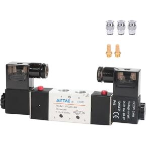 Solenoid Valve AirTAC 4V320-10 AC220V 3/8"PT Double Solenoid 5/2 way Air Pneumatic Internal Pilot 21-114 PSI 5 Port 2 Position Have Memory Function.