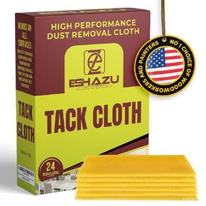 Eshazu Premium Tack Cloth (Pack of 24) – Professional Grade Dust and Particle Remover for Woodworking and Painting – Tack Rags for Surface Cleaning – Silicone & Wax Free, Anti-Static