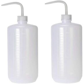 2Pcs 1000ml/34oz Clear Plastic Wash Bottle Plastic Squeeze Tattoo Bottle with Narrow Mouth Squirt Bottle Containers Cans Pots Watering Tool for Gardening Lab Industry