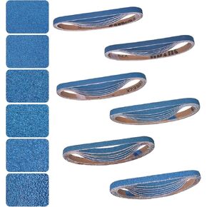 3x18 Inch Sanding Belts 21 Pcs 7 Grits Sizes (3 Each of 40/60/80/120/150/240/400 Grits) Heavy Duty Belt Sander Zirconia Belt Sander Paper for Wood, Metal, Stainless Steel, Cars, and Furniture