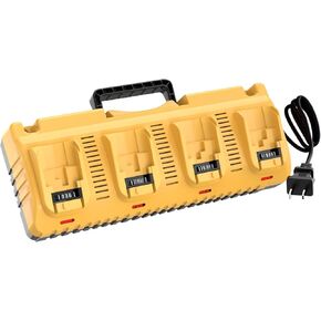 DCB104 Charger Replacement for Dewalt 12V/20V Max Battery Charger Station Compatible with Dewalt All 12V 20V Max Lithium Battery, 4 Port Multi Charger Station with 2 USB Ports