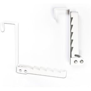 Over the Door Hooks 2 Pack, HAOYIJIA Folding Over the Door Drying Rack with Soft Rubber Prevent Scratches, Heavy Duty White Door Hooks Hanging Clothes Towels Bags and Robe for Bathroom Laundry Kitchen