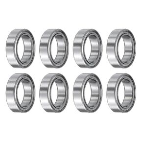 uxcell 8pcs 6702ZZ Deep Groove Ball Bearings, Chrome Steel Z2 Double Metal Shielded Bearing 15mm x 21mm x 4mm