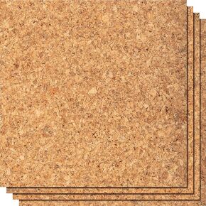 Go4Cork Large Square Adhesive Cork Tiles - 19.7" x 19.7", Pack of 4 | Sticky Back Eco Cork Tiles | Multipurpose for Crafts & Home, Classroom & Office Organization Decor | Anti-Slip & Easy to Use