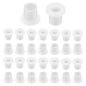uxcell 20pcs Flanged Sleeve Bearings Plastic Bushings ID 8.5mm x OD 12mm x Length 9mm Nylon Bushings, White
