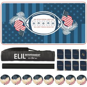 Elil - Poker Mat | Folding Poker Table Top for Easy Setup | Durable & Portable Poker Table Topper | Ideal for Home Games & Tournaments | Smooth Surface for 8-10 Players