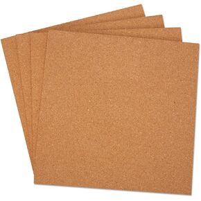 Universal UNV43404 12 in. x 12 in. Cork Tile Panels - Brown Surface (4/Pack)