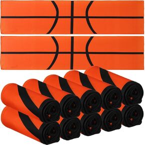 12 Pcs Cooling Towel Baseball Football Basketball Breathable Chilly Towel Softball Soccer Ice Towel, 40"x12" Tennis Golf Towel, Microfiber Towel for Coach Gift(Orange,Basketball)