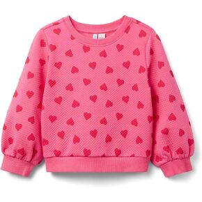 Janie and Jack Girls' Heart Embossed Pullover (Toddler/Little Big Kid)