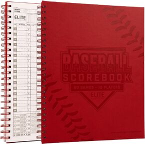 Murray Sporting Goods Elite Clipboards Premium Baseball/Softball Scorebook - 60 Games | Stats Score Keeper Book for Adult & Youth Baseball/Softball