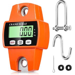 Hanging Scale 660lb/300kg, Handheld Luggage Scale with Accurate Sensor&Big LCD Display, Mini Digital Crane Scale Fishing Scale for Gym,Hunting,Travelling,Farming Outdoor