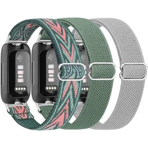 3 Pack Elastic Bands for Fitbit Inspire 3 Bands for Women Men, Soft Adjustable Stretchy Nylon Loop Strap Replacement Wristband for Fitbit Inspire 3 Fitness Tracke in Kuwait