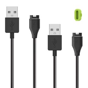 Kissmart Charger for Garmin Venu 3/Venu 3S/Venu 2/Venu 2 Plus/Venu 2S/Venu Sq 2/Venu Sq/Venu, Charging Cable Cord Plus a Green Charger Port Protector Anti Dust Plug [2Pack, 3.3ft/1m]
