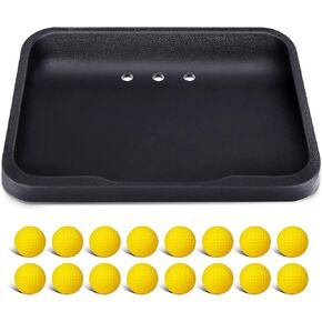 CHAMPKEY Heavy Duty Rubber Golf Ball Tray with 16 Foam Golf Balls | Excellent Durability and Stability Golf Tray for Indoor and Outdoor Training