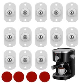 12 Pcs Small Appliance Rollers, Self Adhesive Mini Caster Wheels Smooth Rotation Universal Roller 360° Swivel Sticky Pulley for Kitchen Furniture Storage Box Small Appliances