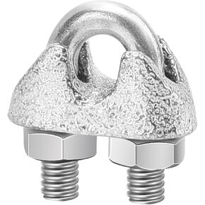50pcs 1/4" M6 Wire Rope Clip Cable Clamps Galvanized high Quality Steel Material, U-Bolt Saddle Fasteners - can be Used for Tent Ropes, Wire Ropes, Wire and Cable, clotheslines
