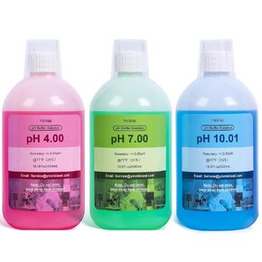 pH Calibration Solution, 4.00 7.00 & 10.01 pH Buffer Calibration Solution, Each 500mL(16.9Fl oz) pH Calibration Packets for All pH Tester, pH Buffer Solution Kit, pH Meter Calibration Solution