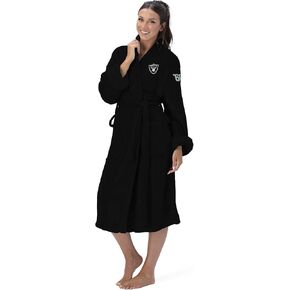 NORTHWEST The Company Official NFL Las Vegas Raiders S/M Silk Touch Bath Robe with Number, Black, 25" x 47"
