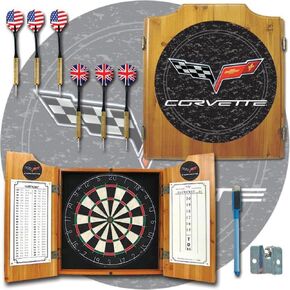 Chevrolet Corvette Wood Dart Cabinet Set