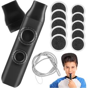 Abaodam Double Hole Kazoo Kazoos Metal Kazoo Whistle Kazoo Metal Funny Instruments Kazoo Membrane Mouth Kazoo for Adults Tooth Tunes Musical Instruments Kazoo for Students Flute Major Abs, Black