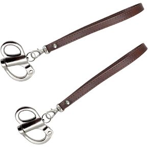 2-Pack Firefighter Quick Release Shackle with Leather, Quick Release Clip Shackle for SCBA Mask