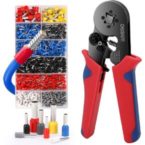 Crimping Pliers: Ferrule Crimping Tool With 1200PCS 0.25-10mm² Terminals Set for Ferrule AWG 23-7 Wire End Ferrule Connectors Can Be Used for Equipment Wiring Project, and So On